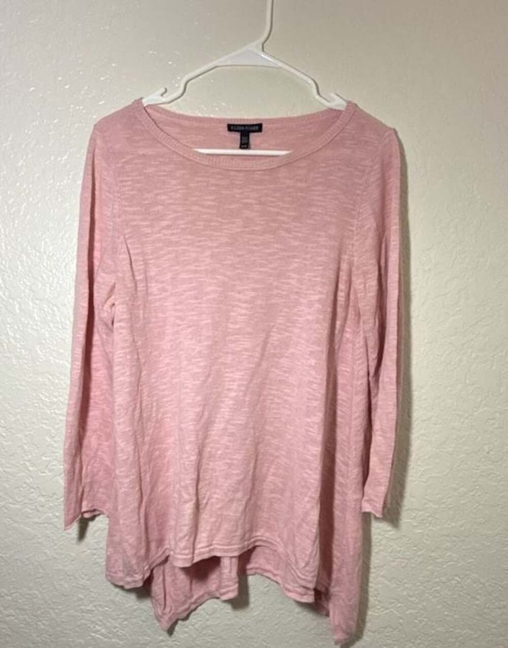 Eileen Fisher Tunic Size M Pink Linen Cotton A-Line Asymmetrical